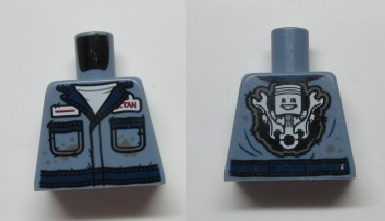 Torso Coveralls, Dirty Pockets, Face with Wrenches on Back Pattern