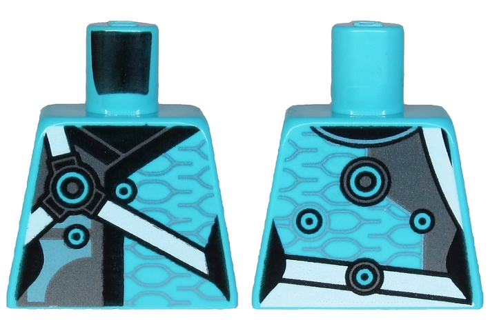 Torso Tunic with Black Hems and White Straps Pattern