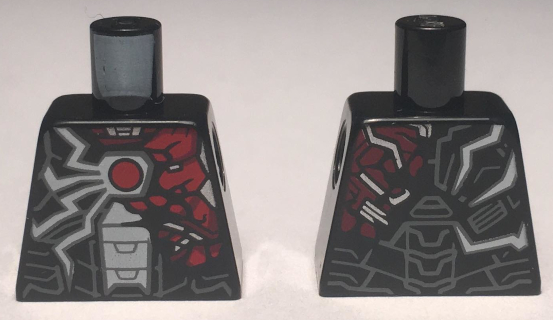 Torso Armor, Red Arc Reactor, White and Red Jagged Lines Pattern