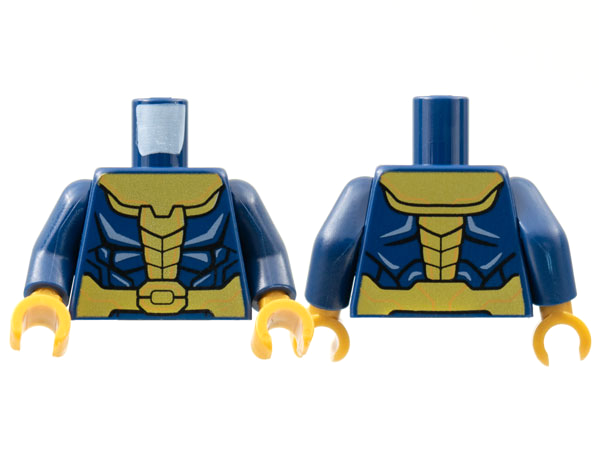 Torso Armor with Gold Trim Pattern / Dark Blue Arms / Pearl Gold Hands