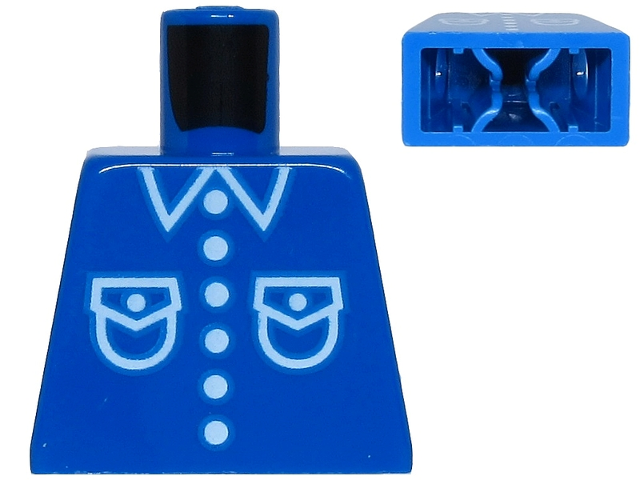 Torso Shirt with White Pockets, Buttons, and Collar Pattern (Reissue)