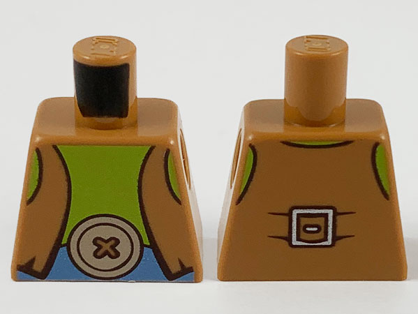 Torso Vest, Lime Chest, Medium Blue Belt with Large Tan Button Buckle Pattern