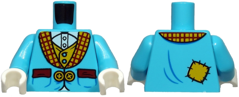 Torso Suit Jacket with 2 Yellow Buttons and Dark Red Pockets over Yellow Vest and White Shirt Pattern / Medium Azure Arms / White Hands