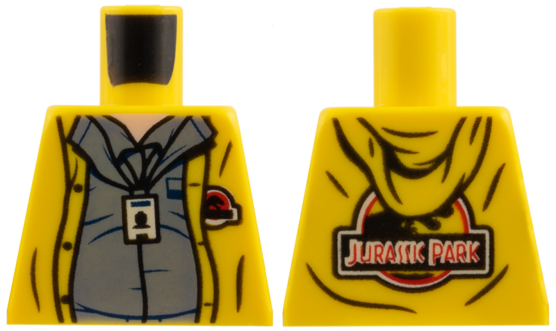 Torso Hoodie with Dark Bluish Gray Shirt, ID Badge, and Jurassic Park Logo Front and Back Pattern