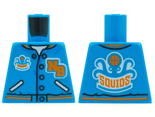 Torso Sports Jacket with Orange 'NB' and 'SQUIDS' on Back Pattern