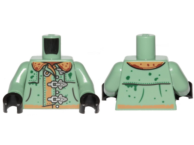 Torso Raincoat and Buckles Pattern / Sand Green Arms / Black Hands