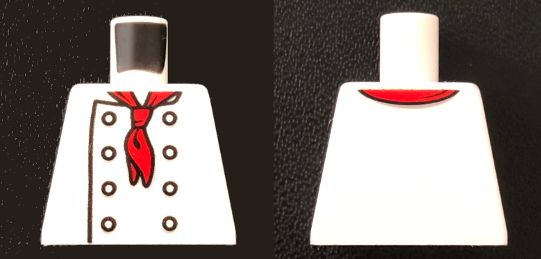 Torso Chef with 8 Buttons, Long Red Neckerchief, No Wrinkles Pattern