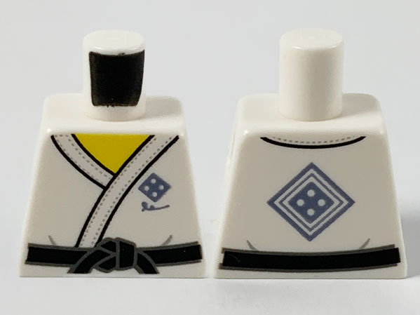 Torso Gi with Dark Bluish Gray Diamond on Lapel and Back, Black Belt Pattern