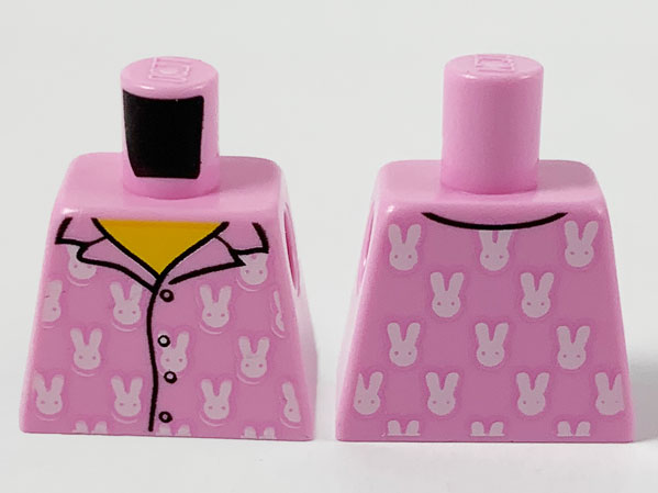 Torso Pajamas 4 Buttons and White Rabbits Pattern