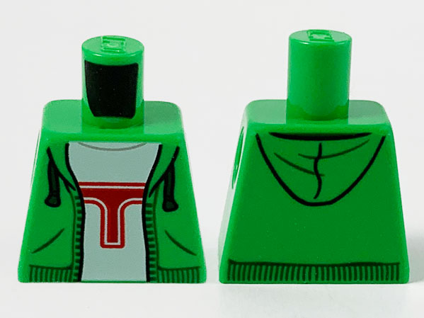 Torso Hoodie, White Shirt with Red Capital Letter T Pattern