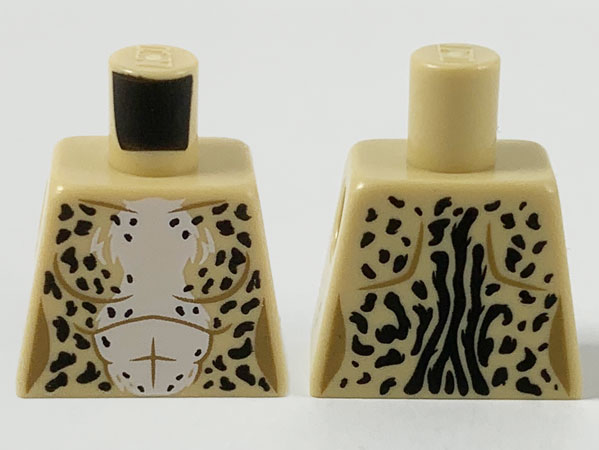 Torso Female, Animal Print Black Spots and White Chest Fur Pattern