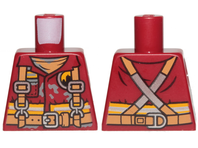 Torso Fire Uniform with Stripes and Harness Pattern