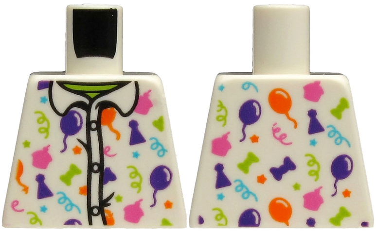 Torso Shirt with Dark Pink, Dark Purple, Lime, Medium Azure and Orange Party Accessories Pattern