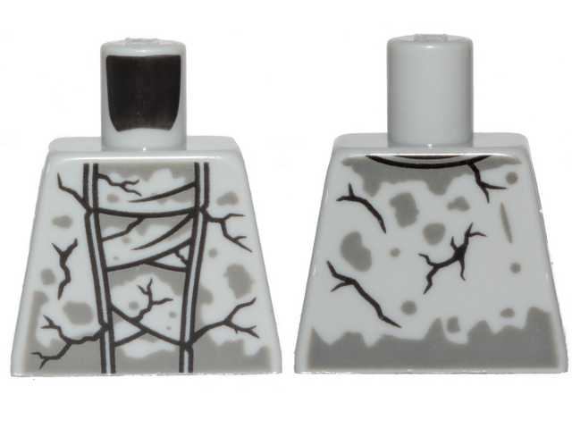 Torso Stone Robe with Cracks and Dark Bluish Gray Spots Pattern