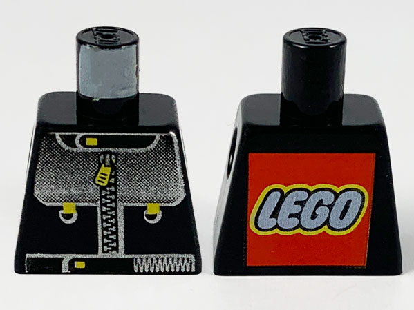 Torso Studios Racing Suit with Silver Panel with Gradient, Zipper with Yellow Pull, LEGO Logo on Back Pattern