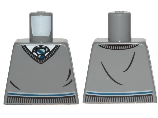 Torso Sweater with White Shirt, Dark Blue and Light Bluish Gray Tie and Trim (Ravenclaw) Pattern 2