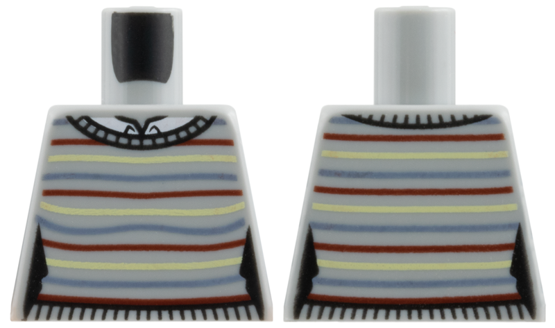 Torso Harry Potter Sweater with Horizontal Lines Front and Back, Waist Trim, and White Collar Pattern