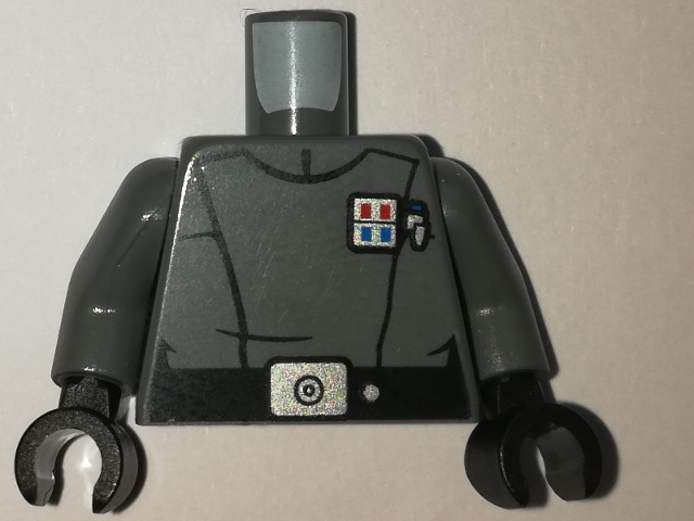 Torso SW Imperial Officer 16 (Junior Lieutenant / Lieutenant) Pattern / Dark Bluish Gray Arms / Black Hands