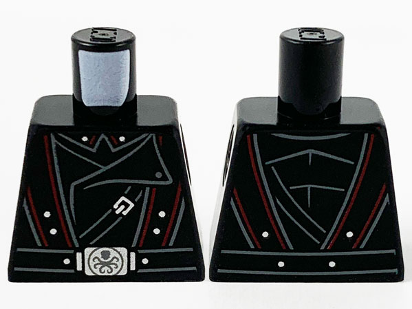 Torso Jacket, Double Breasted, Shoulder Belts with Red Trim and Silver Buckle with Hydra Logo Pattern