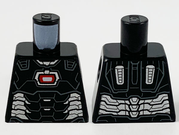 Torso Armor, Dark Bluish Gray Panel Lines, Red Arc Reactor and Silver Trim Pattern