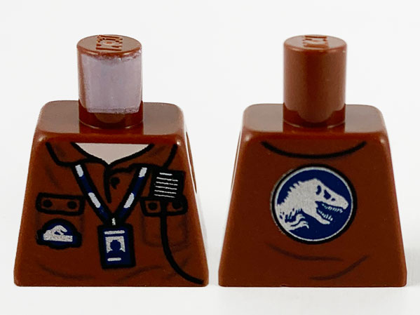 Torso Polo Shirt, Light Nougat Neck, Radio, ID Badge on Lanyard, Jurassic World Logo on Front and Back Pattern