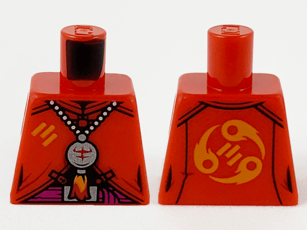 Torso Robe with Medallion on Chain, Tassel and Dark Pink Belt Pattern