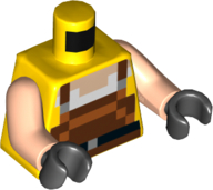 Torso Pixelated Overalls with Black Belt Pattern / Light Nougat Arms / Black Hands