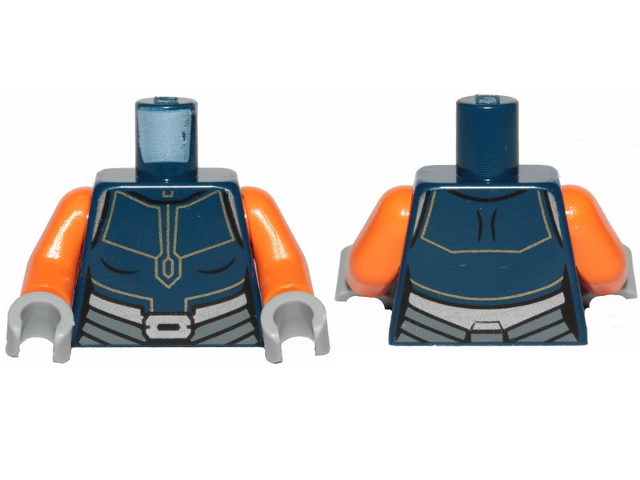 Torso SW Ahsoka Jumpsuit with Silver Belt Pattern / Orange Arms / Light Bluish Gray Hands