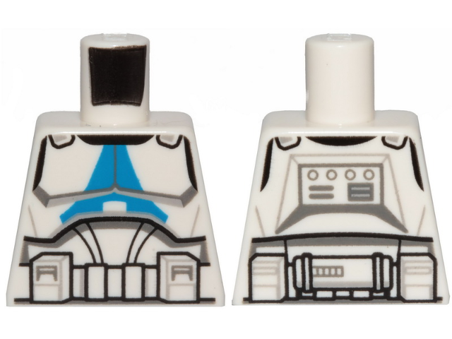 Torso SW Armor Clone Trooper with Blue 501st Legion Markings Detailed Pattern (Clone Wars)