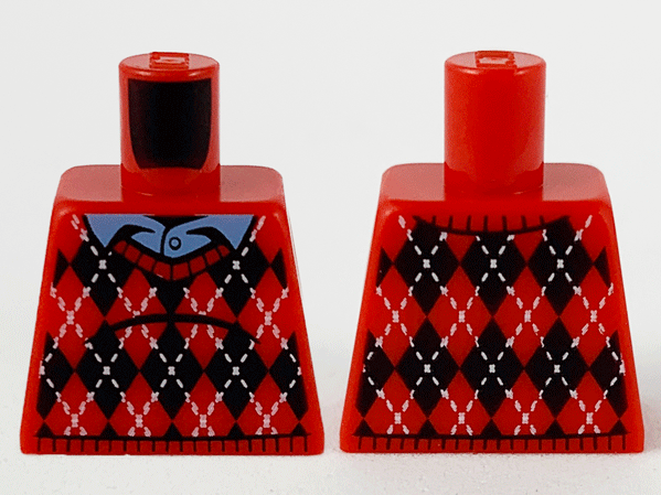 Torso Knit Argyle Sweater, Medium Blue Shirt Collar, Black Diamonds and White Stitching Pattern