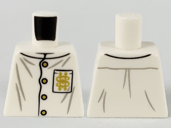 Torso Button Up Shirt, Gold Buttons and Gold Pattern on Left Side Pocket Pattern