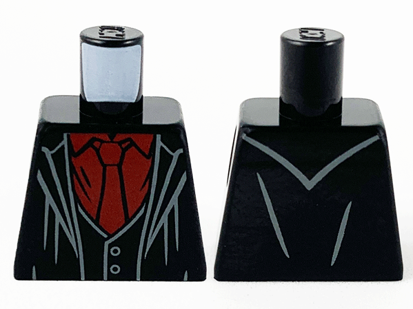 Torso Robe and Vest, Dark Red Shirt and Tie Pattern