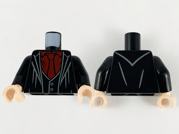 Torso Robe and Vest, Dark Red Shirt and Tie Pattern / Black Arms / Light Nougat Hands