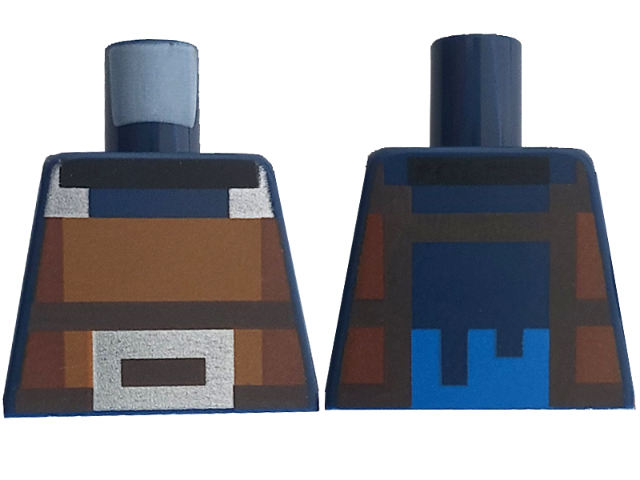 Torso Pixelated Dark Brown, Dark Nougat, Reddish Brown and Silver Pattern