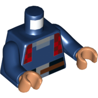 Torso Red and Dark Red Vest, Brown, Reddish Brown and Silver Belt Pattern / Dark Blue Arms / Medium Nougat Hands