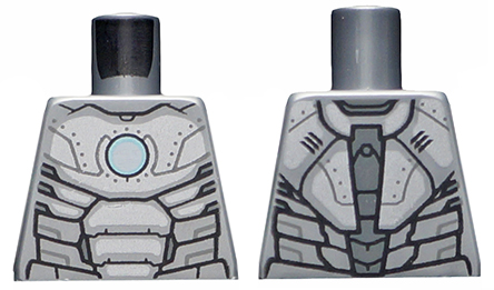 Torso Armor, White Circle Arc Reactor and Silver Trim Pattern