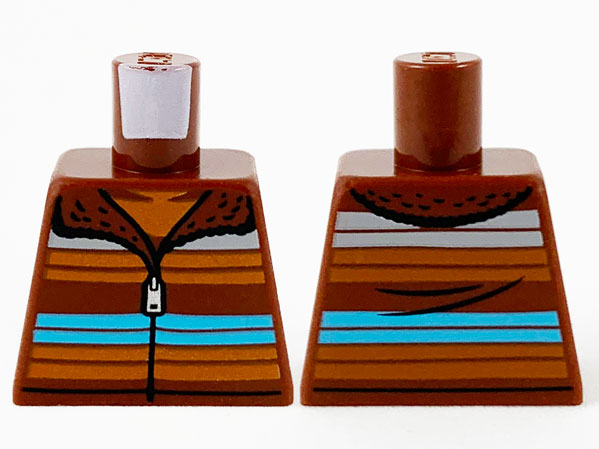 Torso Jacket with Zipper and Multicolor Stripes Pattern