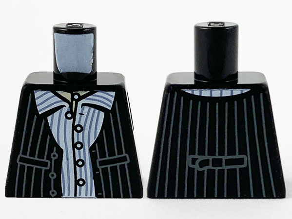 Torso Vest over Shirt and Dark Bluish Gray Pinstripes Pattern