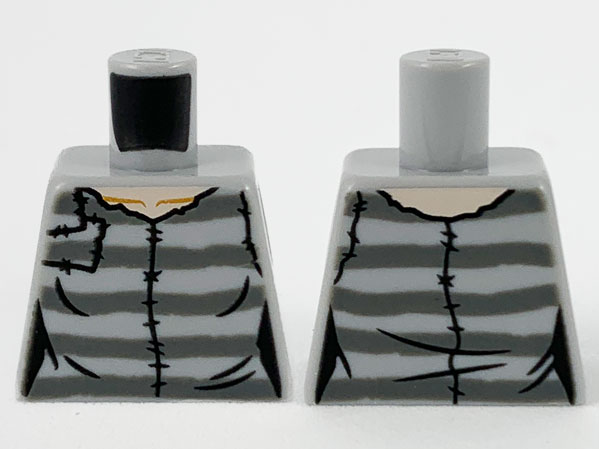 Torso Female Prisoner Shirt and 5 Dark Bluish Gray Prison Stripes Pattern