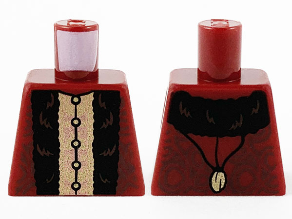 Torso Robe with Dark Brown Filigree, Black Stripes, Copper and Gold Center Panel Pattern