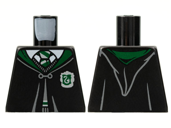 Torso Hogwarts Robe Clasped with Slytherin Crest Pattern