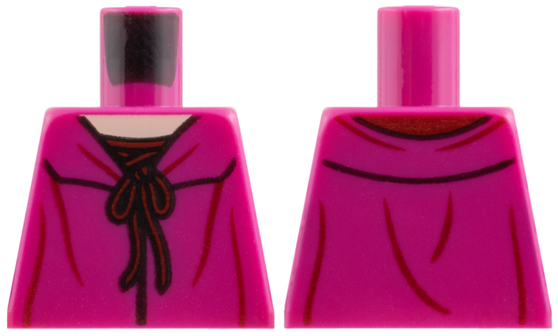 Torso Female Top with Dark Red Lacing Pattern