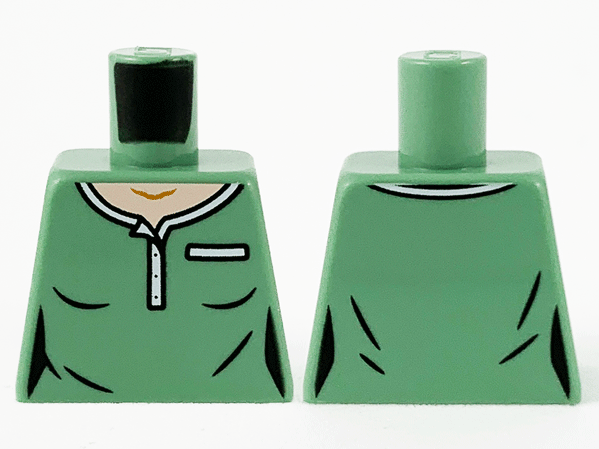 Torso Female Polo, Light Nougat Neck, White Collar and Pocket Pattern