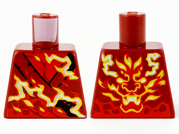 Torso Tunic with Yellow and White Fire Energy, Dragon on Back Pattern