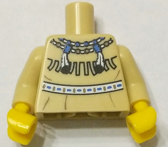Torso Western Indians Necklace and Fringe with Shirt Wrinkles Pattern (BAM) / Tan Arms / Yellow Hands