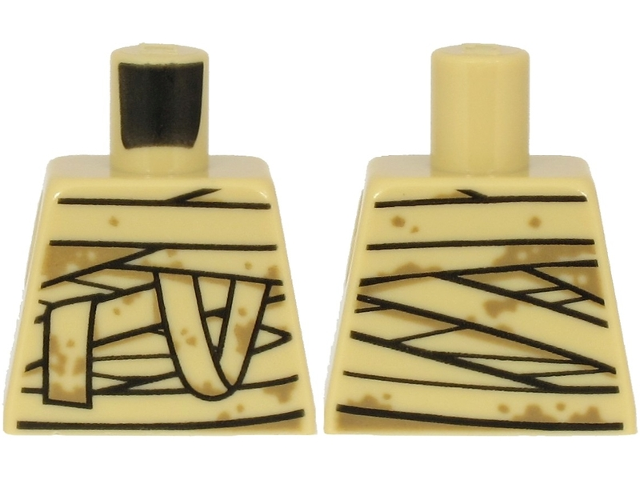 Torso Mummy Wrappings with Dark Tan Splotches Pattern
