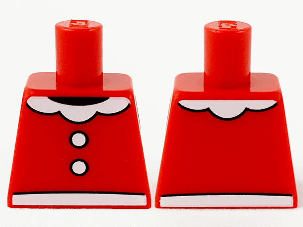 Torso White Collar, Buttons and Belt Pattern