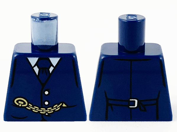 Torso Suit Jacket Buttoned, Tie and Gold Chain Pattern