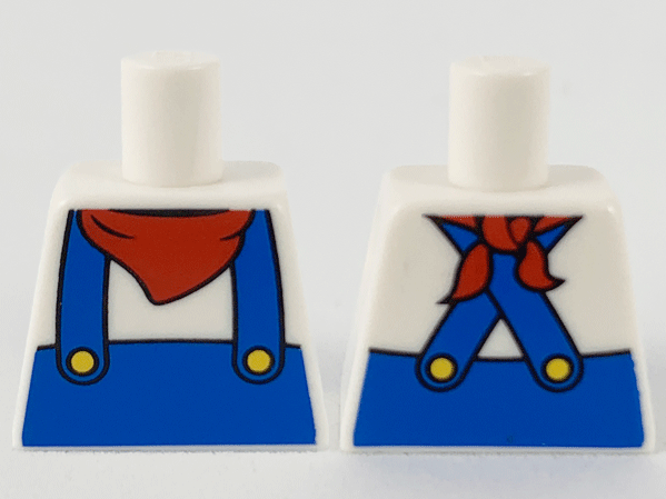 Torso Shirt, Red Handkerchief, Blue Overalls and Yellow Buttons Pattern