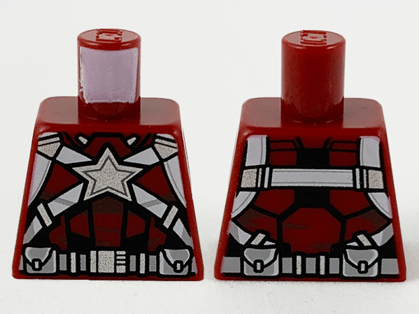 Torso Armor, White Stripes, Silver Star, Belt with Pouches and Silver Buckle Pattern